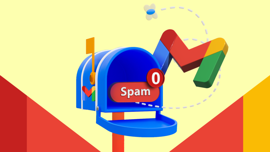6 techniques I in spite of everything stopped unsolicited mail from taking on my Gmail inbox a blue mailbox with the gmail logo and a red spam label showing zero notifications.png