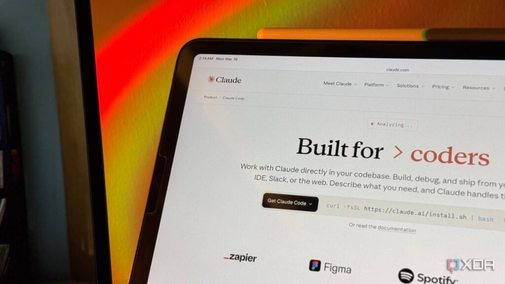 claude code homepage on an ipad.jpeg