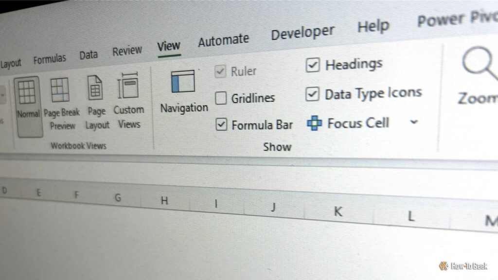 laptop screen showing gridlines hidden in microsoft excel.jpg