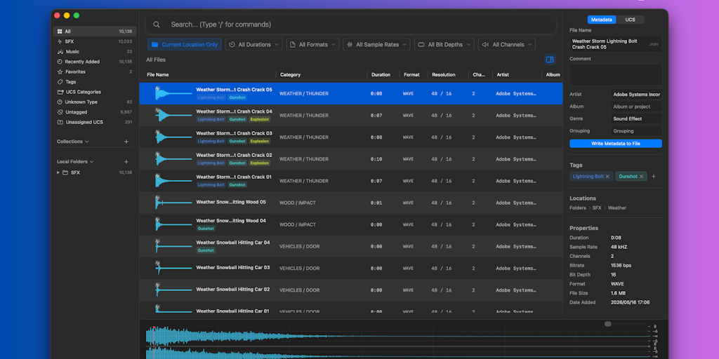 Curlo: Native AI seek to search out SFX and tune by way of describing it 73723489 310a 468f be10 a1ee28e6600d.png