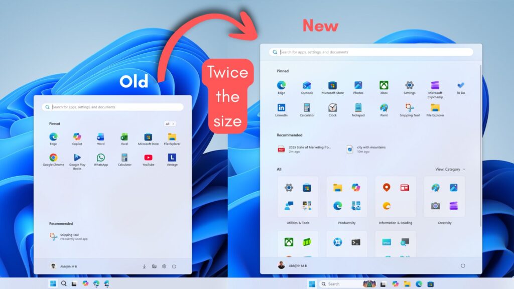 Microsoft is making Home windows 11's Get started menu resizable after years of proceedings, provides Small and Massive choices windows 11 start menu size.jpg