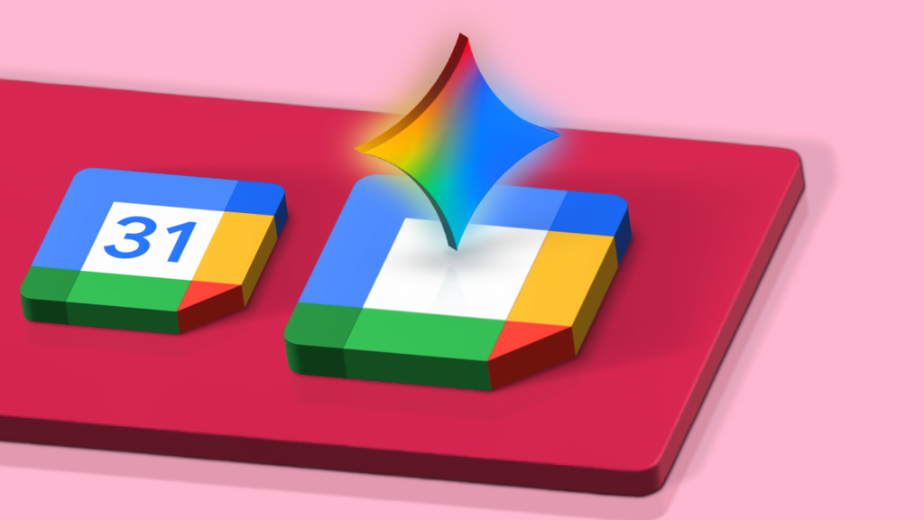 a 3d illustration of google calendar logo with a glowing gemini icon floating above it.png
