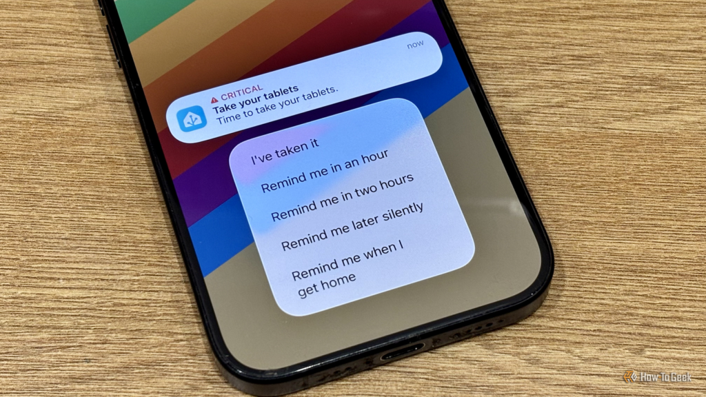 5 House Assistant options you’re now not the usage of (however will have to be) an actionable notification from home assistant for a medication reminder on an iphone.png