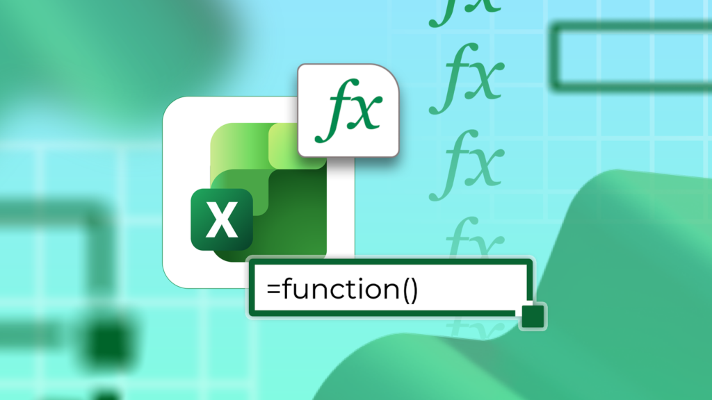an illustration featuring the excel logo function symbols and a formula bar showing function against.png