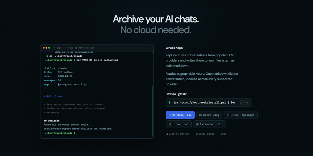Saved: Your AI chats, stored as Markdown in the community with out a cloud d26b9cf0 1ae5 4a98 b84e 52f4ff148d97.png
