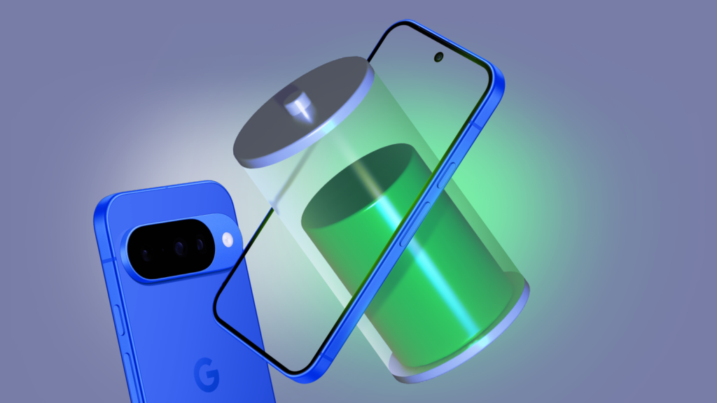 google pixel phone with a glowing green battery symbol floating through the screen.png
