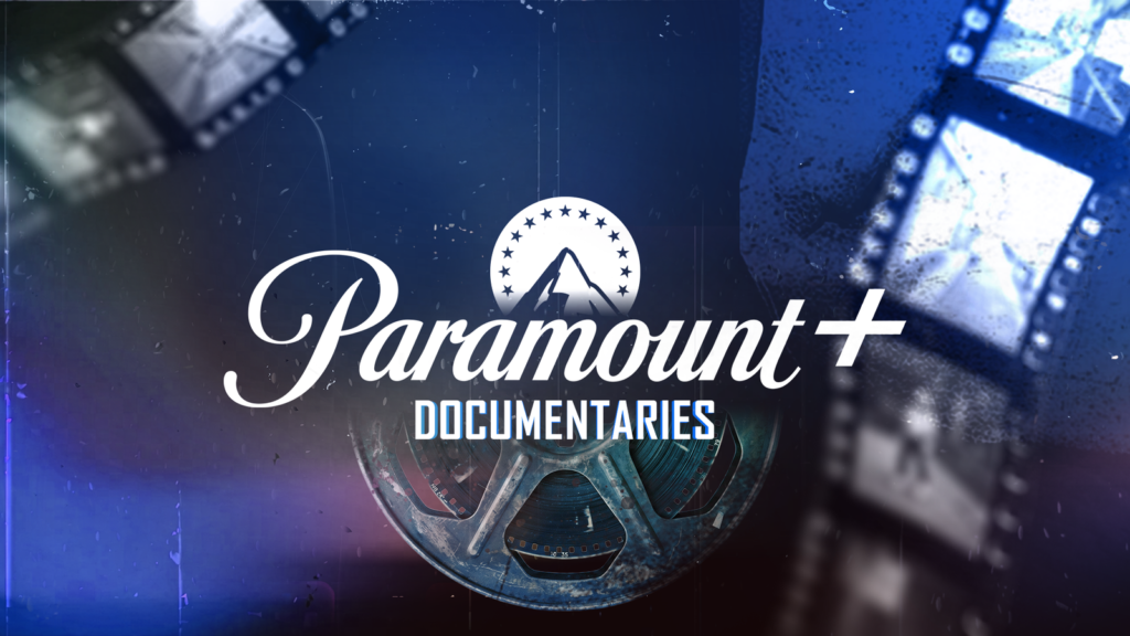 paramount documentaries logo over a vintage film reel and film strips.png