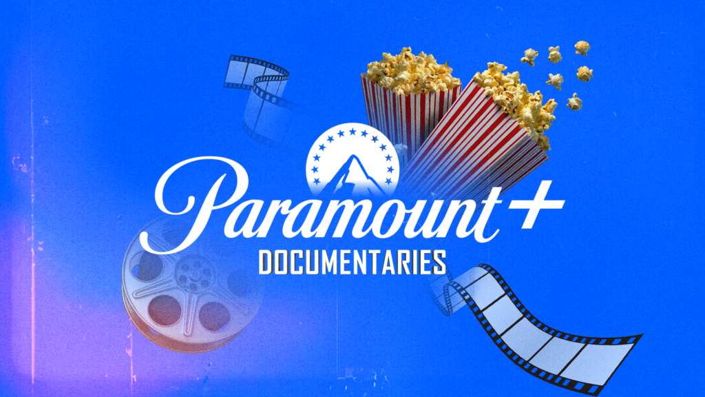 3 attention-grabbing Paramount+ documentaries to observe this weekend (Would possibly 15-17) paramount documentaries logo with popcorn film reel and film strips on a blue background 1.png