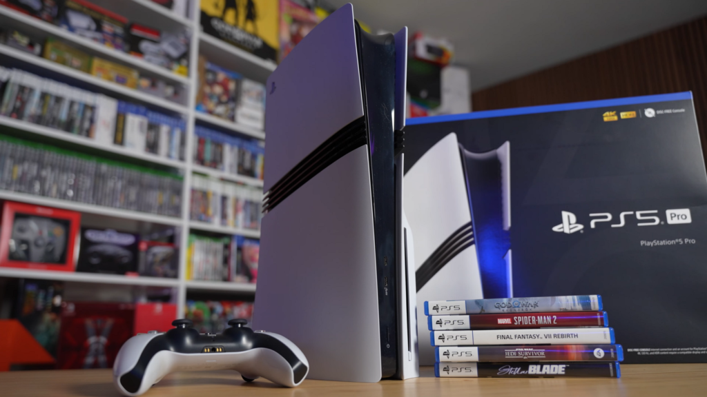 playstation 5 ps5 console with games and box.png