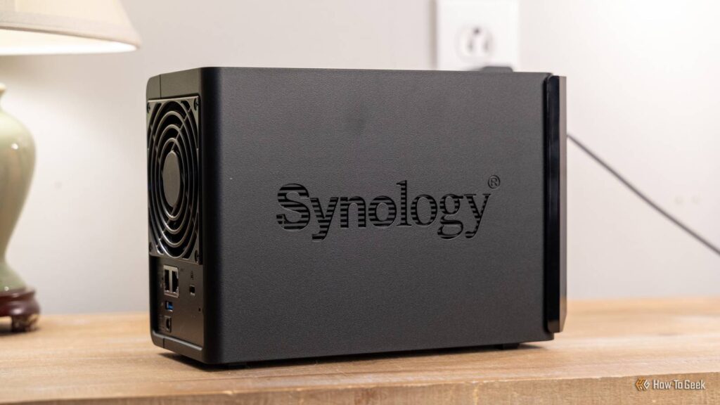 rear side view of the synology ds225 plus 2 bay nas with fan and ports visible.jpg