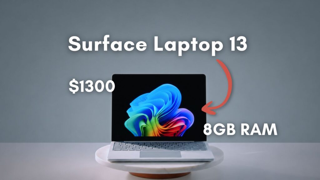 Microsoft driven 16GB RAM as must-have for Home windows 11 for years, now sells an 8GB Floor Pc for $1,299 the microsoft surface laptop 13 for business will have a 8gb ram variant for double the price of mac.jpeg