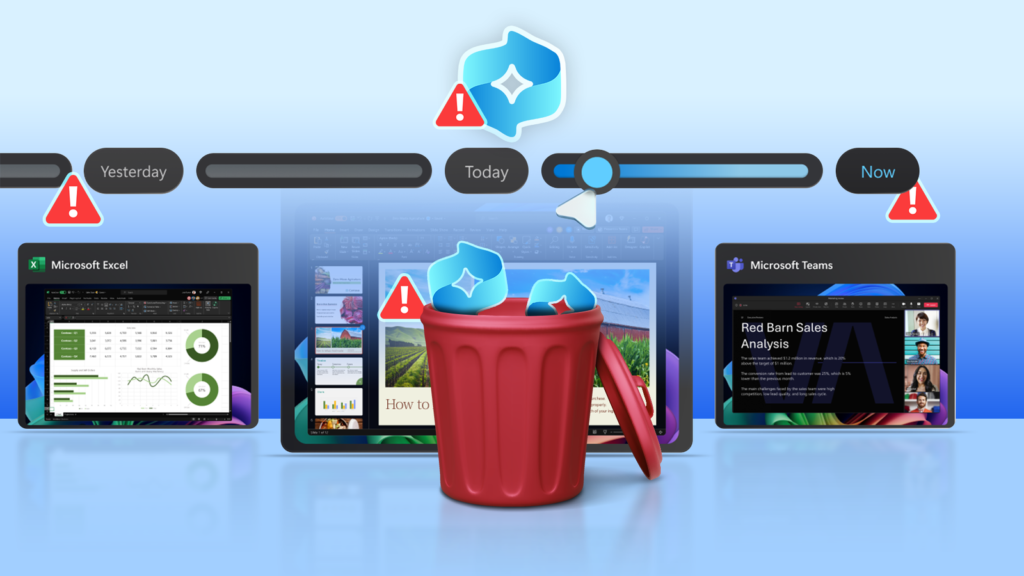 windows recall in use with a trash bin in the center containing the recall logo.png