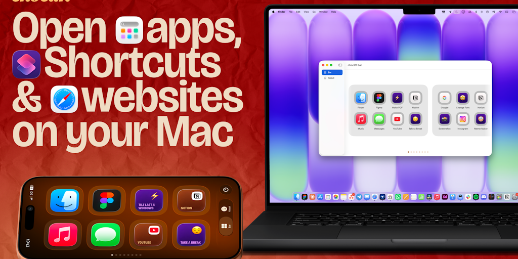 choclift: Use iPhone to open apps, Apple Shortcuts and internet sites on Mac 7f44bcce 17b5 4b07 95be c15d32a0ed19.png