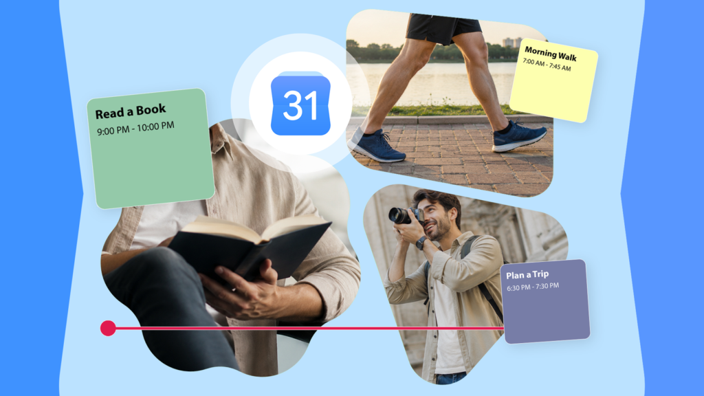 google calendar illustration showing routines like reading a book planning a trip and taking a morni.png