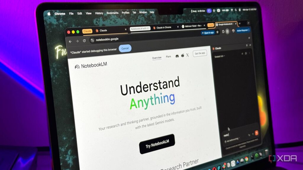 notebooklm website displayed on chrome browser on mac laptop with purple background lighting.jpg